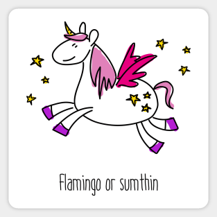 Pink Flamingo Unicorn Horse Or Something Sticker